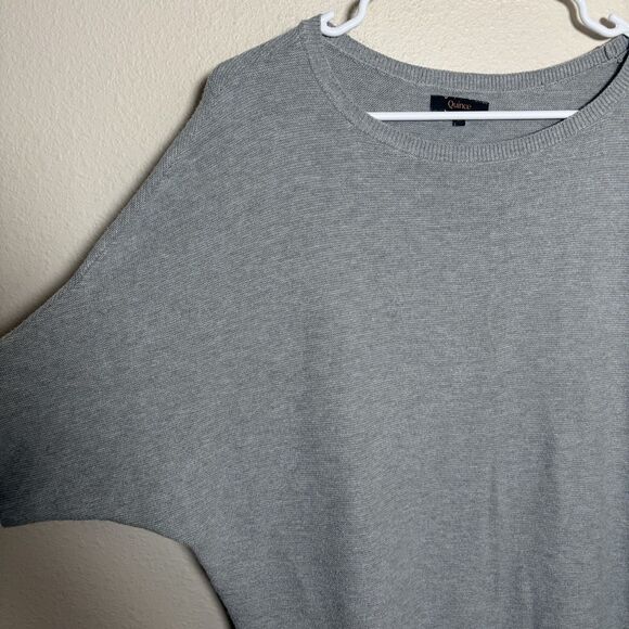 Quince Sweater Women's Medium Gray Pullover Dolman Short Sleeve Knit Casual Top - Picture 5 of 9